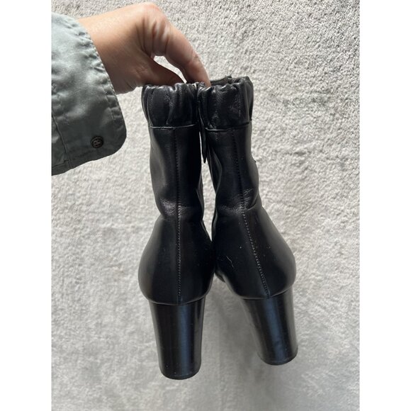 GRIGIARANCIO Women’s Ankle Boots 7.5 Black Made In Italy Leather Classy Office - Picture 6 of 9